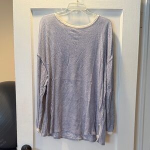 We The Free Blue and White Striped Long Sleeve Top